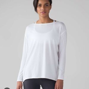 Lululemon Back in Action Shirt size 6 White